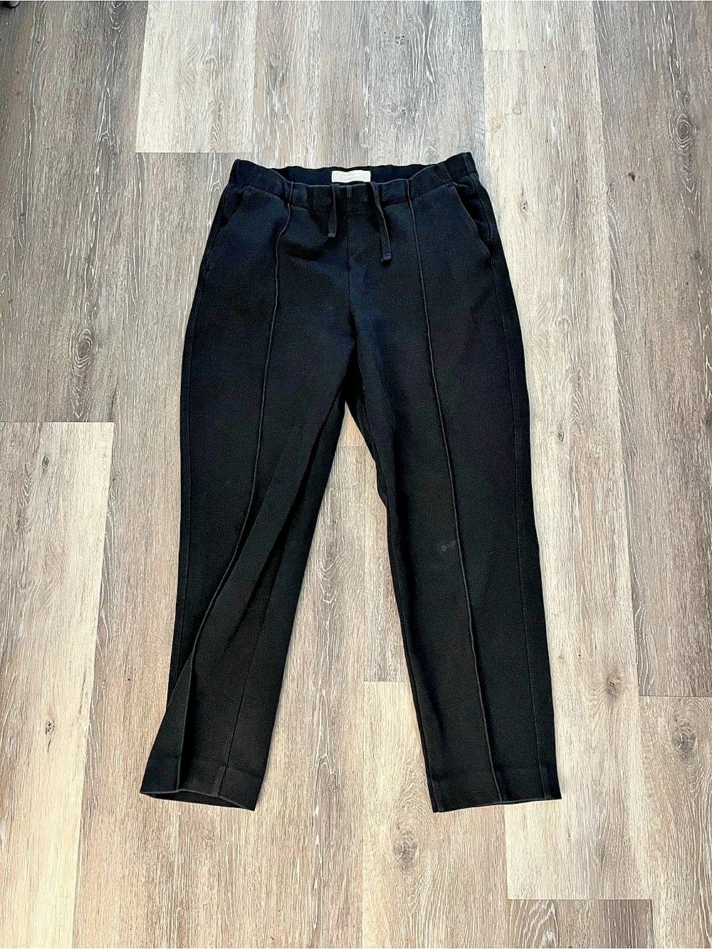 Everlane Womens Dream Pant Size M Black Pull On Pintuck Tapered Stretch Trousers